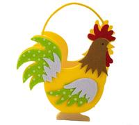 Adorable panier de Pâques en feutre pour enfants, filles, garçons, motif lapin, grande capacité, léger, portable, fabriqué à la main, décoration de vacances jaune, vert, orange, 18 x 18 x 8 cm (jaune)