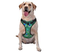 Adorable Paon Vert,Harnais pour Animaux de Compagnie, Harnais réfléchissant réglable pour Chien,M