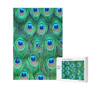 Adorable Paon Vert,Puzzle Familial en Bois de 300 pièces pour Adultes et Adolescents