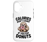 Adorable Paresseux Donut Humour pour Les flics de régime et Les Amateurs de Glucides Coque pour iPhone 16