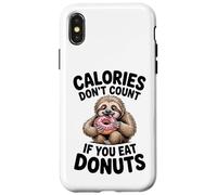 Adorable Paresseux Donut Humour pour Les flics de régime et Les Amateurs de Glucides Coque pour iPhone X/XS