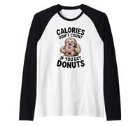 Adorable Paresseux Donut Humour pour Les flics de régime et Les Amateurs de Glucides Manche Raglan