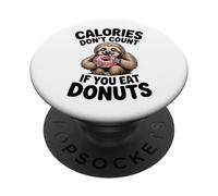 Adorable Paresseux Donut Humour pour Les flics de régime et Les Amateurs de Glucides PopSockets PopGrip Adhésif