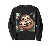 Adorable Paresseux Famille Maman et Deux bébés câlins Sweatshirt