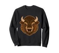 Adorable Patchwork Bison Rustique Automne Animal Quilt Art Graphic Sweatshirt