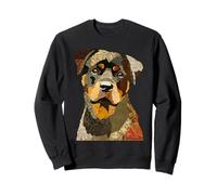 Adorable Patchwork Motif Chien Rottweiler Boho Collage Quilt Art Graphic Sweatshirt