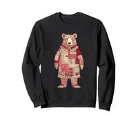 Adorable Patchwork Ours Rustique Cottagecore Sweatshirt