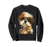 Adorable Patchwork Shih Tzu Dog Boho Collage Quilt Art Graphic Sweatshirt