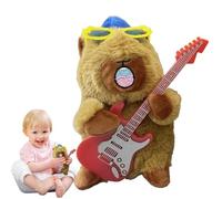 Adorable Peluche Capybara - électrique Amusante - Petit Coussin avec Guitare - pour Petite Amie, Petit ami, épouse, Chambre à Coucher, Chambre d'enfant, Salle de Jeux, Salon, Bureau