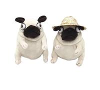 Adorable peluche carlin douce pour enfants et amis des chiens et cadeau unique pour les amateurs de carlin et les anniversaires (2 pièces)
