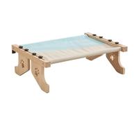 Adorable perchoir pour chat pour rebord de fenêtre, lit en bois robuste pour chat, lit gigogne réglable, hamac pour chat avec housse de lit rembourrée pour dormir, jouer, escalader