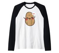 Adorable Personnage de Pomme de Terre Kawaii Manche Raglan