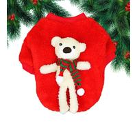 Adorable Pet Christmas Costumes, Cartoon Dog Event Costumes, Cozy Dog Event Costumes, Pet Winter Plush Dress with Bear for Cold Winter Weather, Cold Weather Dog Dress