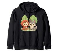 Adorable Petit Chaperon Rouge Loup et Amis de la forêt Sweat à Capuche