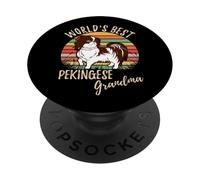 Adorable Petit-Chien de la Meilleure Grand-mère pékinoise du Monde PopSockets PopGrip Adhésif