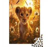 Adorable Petit Lion 38x26cm/1000pcs Puzzle pour Adultes - Gousses de Vanille et Fleurs,Jouet De DIY