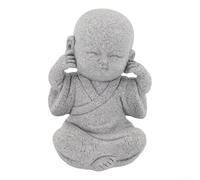 Adorable petit moine statue de Bouddha en résine de style chinois pour salon de thé et bureau (pas d'écoute)