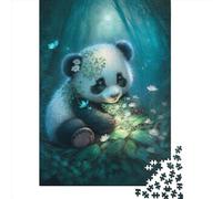 Adorable petit panda 1000 pièces puzzle cadeaux de Noël puzzle en papier pour adolescents puzzle drôle 1000 pièces (38x26 cm)