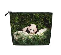 Adorable petit panda étanche grande capacité avec fermeture éclair voyage d'affaires maison sac de maquillage sac de rangement porte-monnaie, Noir , Taille unique