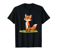Adorable Petit Renard Debout sur l'herbe Verte T-Shirt