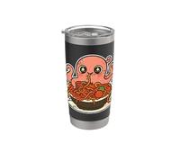 Adorable pieuvre spaghetti amateur de pâtes Gobelet isotherme en acier inoxydable double paroi
