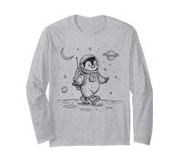 Adorable Pingouin Astronaute Explorateur Lunaire Aventure Cosmique Manche Longue