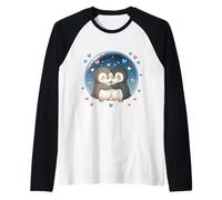Adorable Pingouin câlin dans Une Bulle étoilée Kawaii Art Cadeau Manche Raglan
