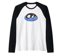 Adorable Pingouin de Dessin animé endormi Confortable Manche Raglan