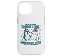Adorable Pingouin et Ours Polaire Winter Wonderland de Noël pour Enfants Coque pour iPhone 14