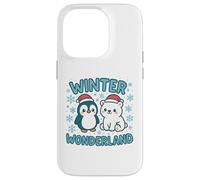 Adorable Pingouin et Ours Polaire Winter Wonderland de Noël pour Enfants Coque pour iPhone 14 Pro