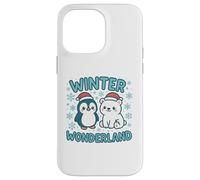 Adorable Pingouin et Ours Polaire Winter Wonderland de Noël pour Enfants Coque pour iPhone 14 Pro Max