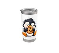 Adorable pingouin mangeant des biscuits Gobelet isotherme en acier inoxydable double paroi