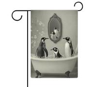 Adorable pingouins dans la baignoire Art mural de salle de bain _ Art mural de salle de bain pour enfants _ Décoration murale de salle de bain _ Art animal _ Décoration murale amusante de salle de