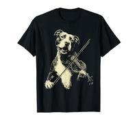 Adorable Pit-Taureau Jouant du Violon Amusant avec Motif de violoniste T-Shirt