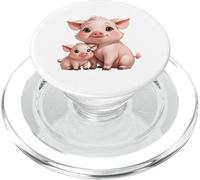 Adorable porcelet et mère Cochon Animal Dessin animé PopSockets PopGrip pour MagSafe