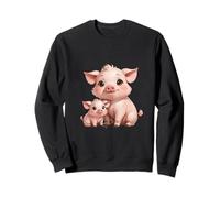Adorable porcelet et mère Cochon Animal Dessin animé Sweatshirt