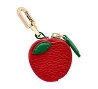 Adorable porte-clés de poche en forme de fruit | Motifs pêche, myrtille et cerise | Mini portefeuille pour femme, filles Airtag, A4, 1.0*1.0*1.0