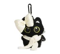 Adorable porte-clés en peluche de chats noirs, pendentif de fabriqué avec une attention détails pour une utilisation de longue durée, breloque élégante pour à
