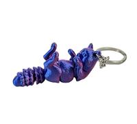 Adorable porte-clés multi-articulé, figurine d'animal de poche imprimée en 3D, décoration unique de bureau et de sac, porte-clés en alliage de résine, Rouge Bleu 3, M