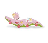 Adorable porte manteaux à 4 crochet en bois sur le thème Fée pour une chambre de petite fille