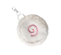 Adorable porte-monnaie compact en forme de gâteau de poisson en peluche, porte-monnaie, porte-cartes, rangement fonctionnel pour cartes, clés, accessoires, petit porte-monnaie en peluche, blanc