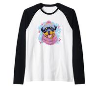 Adorable Portrait d'hiver Rottweiler pour Amoureux des Chiens Manche Raglan