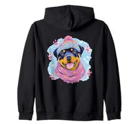 Adorable Portrait d'hiver Rottweiler pour Amoureux des Chiens Sweat à Capuche