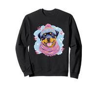 Adorable Portrait d'hiver Rottweiler pour Amoureux des Chiens Sweatshirt