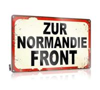 Adorable poster mural vintage rustique, accessoires de chambre à coucher, design amusant pour dressing garage | Idées en métal antirouille Exploration du front normandie : un voyage historique (20 x