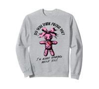 Adorable poupée vaudou Halloween Do You Think About Me Pink Doll Sweatshirt