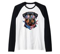 Adorable propriétaire de Chien Drapeau américain Rottie Rottweiler Patriotique Manche Raglan