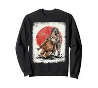 Adorable Punch bébé Singe avec Copain en Peluche pour Amoureux des Animaux Sweatshirt