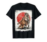 Adorable Punch bébé Singe avec Copain en Peluche pour Amoureux des Animaux T-Shirt