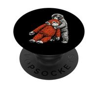 Adorable puncheuse en Forme de Singe du Zoo pour bébé - Orang-outan en Peluche PopSockets PopGrip Adhésif